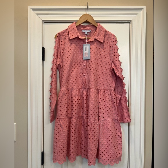 NWT ANTONIO MELANI Patricia Eyelet Pink Dress - Picture 4 of 12